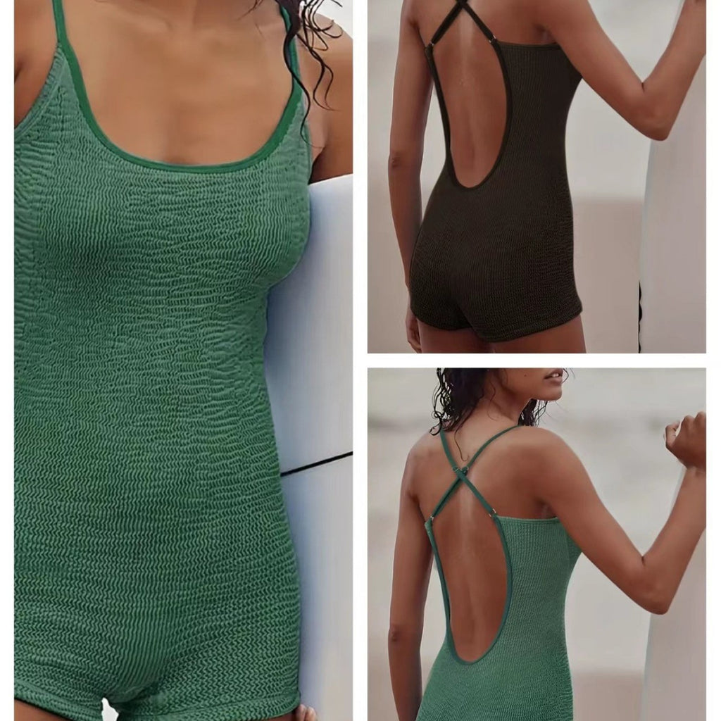 Damen Neckholder-Badeanzug mit Rückenausschnitt