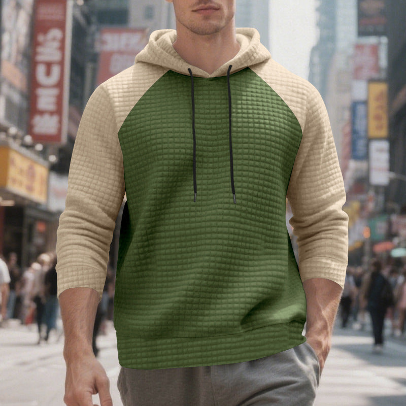 Herren Kapuzenpullover mit Jacquard-Karo