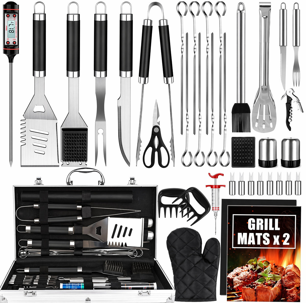 38‑Stück BBQ‑Werkzeug‑Set mit Holzgriff – Bild 2 | LuxeStyle