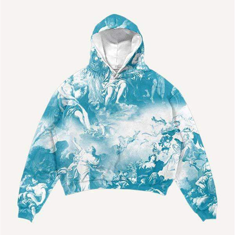 Retro-Hoodie mit Cartoon-Muster