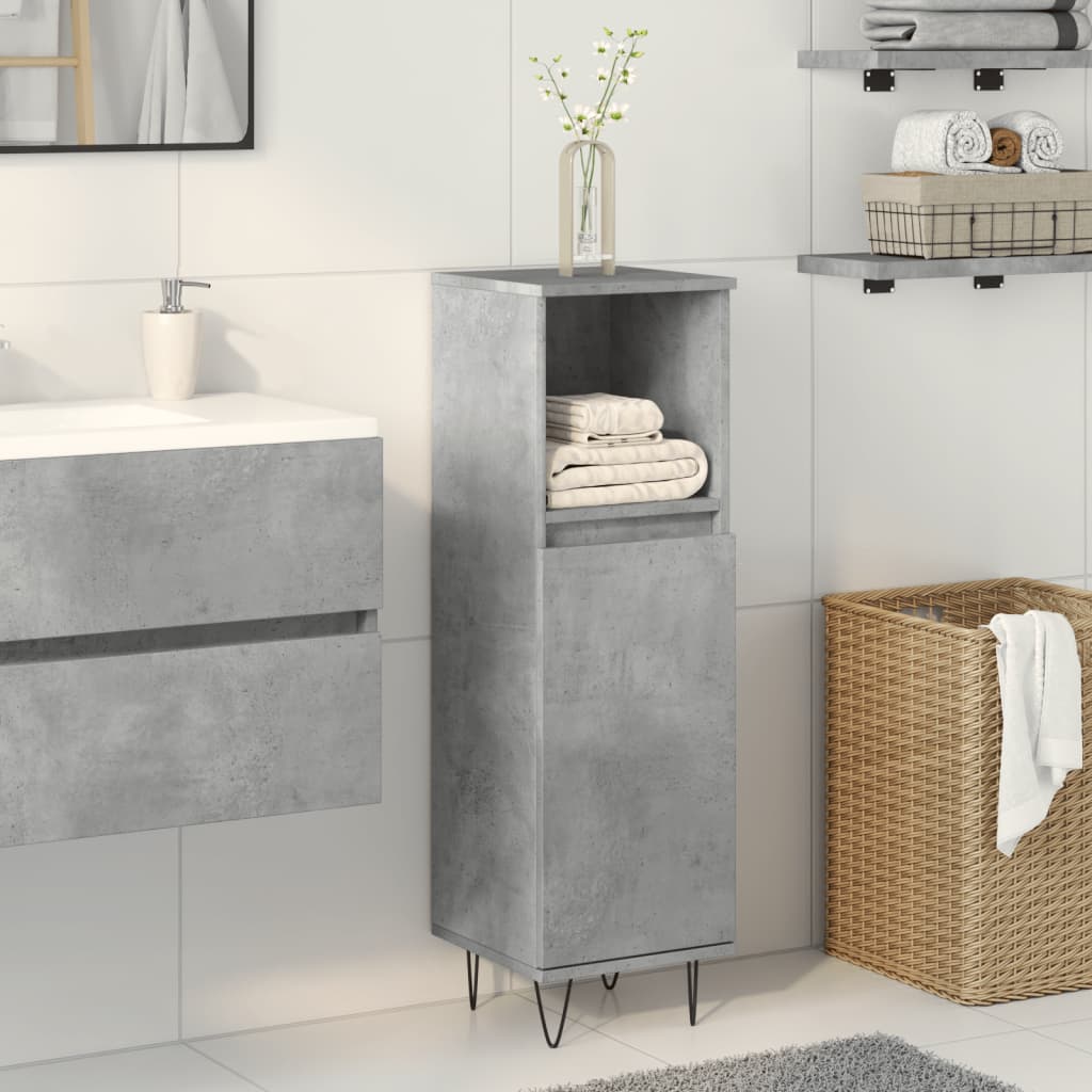 Badezimmerschrank Betongrau 30x30x100 cm