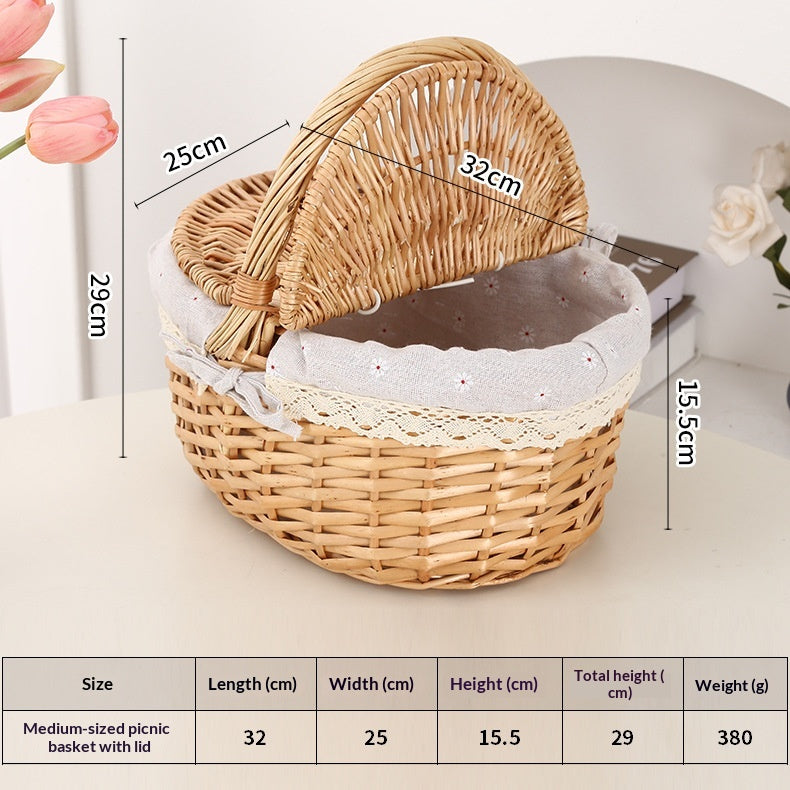 Handgeflochtener Picknickkorb aus Weide – Bild 10 | LuxeStyle