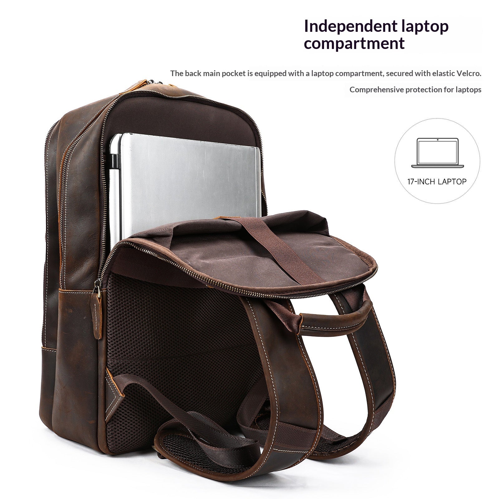 Rucksack aus Crazy Horse Leder für Herren