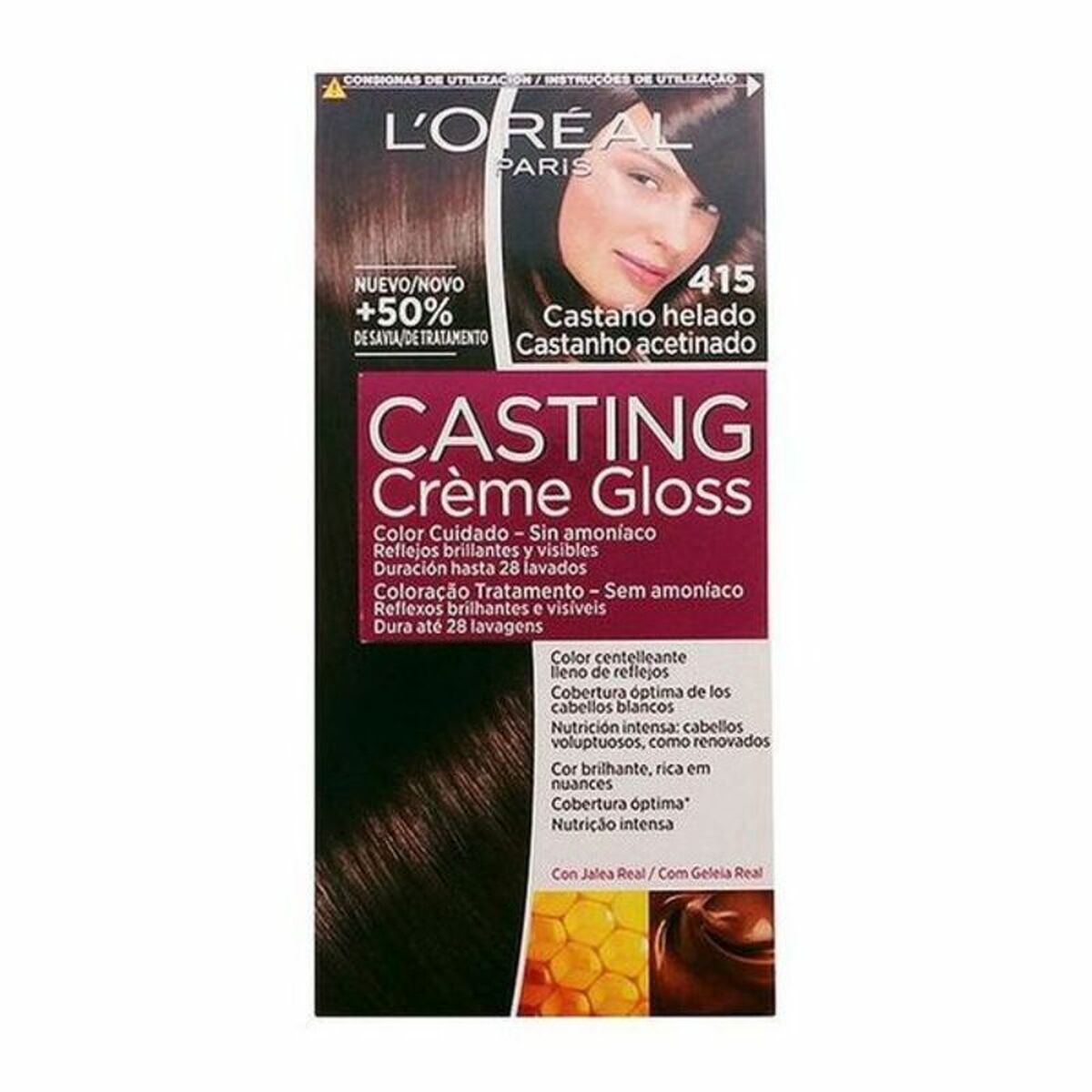 Amoniakfreie Färbung L'Oreal Casting Creme Gloss Kühles Kastanienbraun