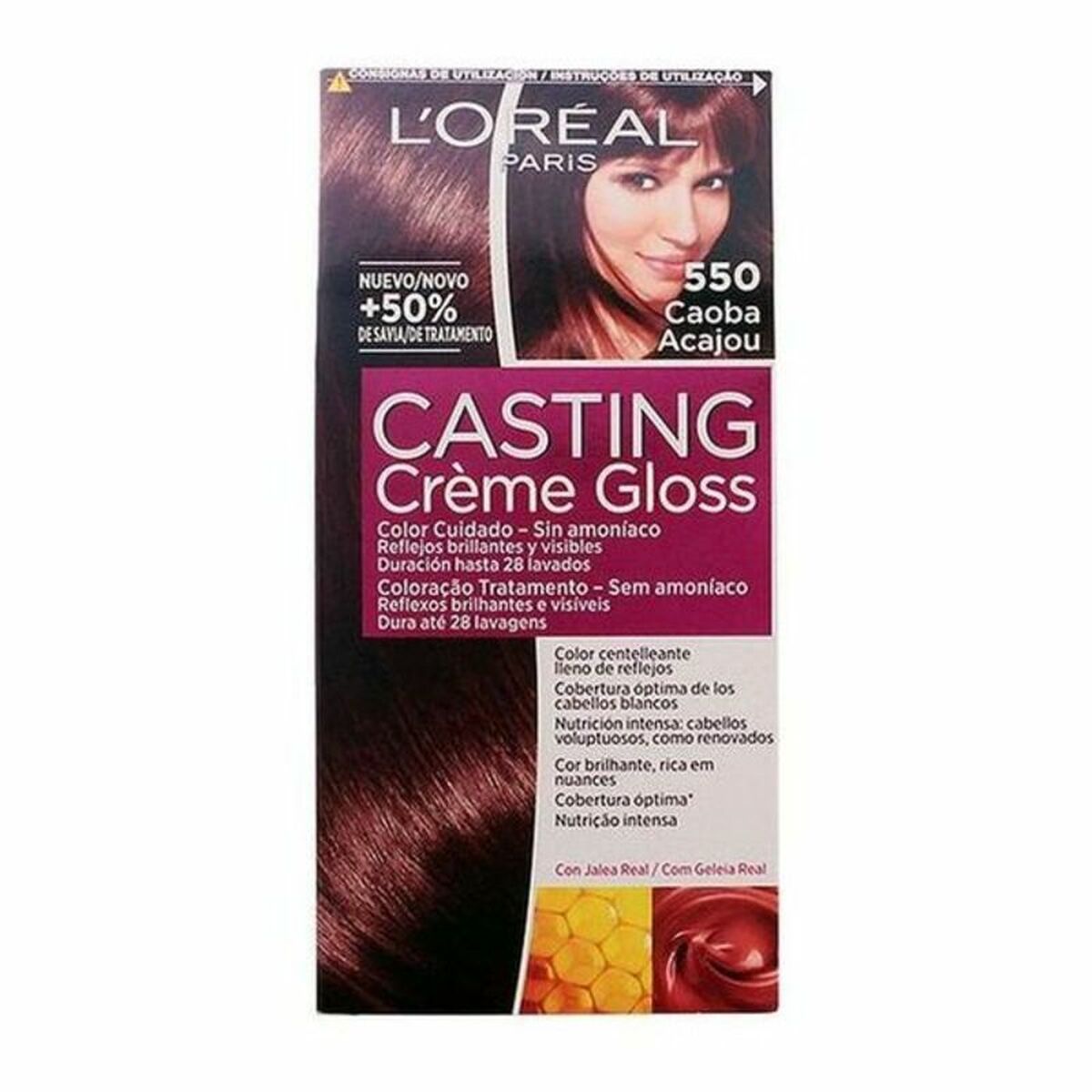 Amoniakfreie Färbung L'Oreal Casting Creme Gloss Nº 550-Caoba 180 ml