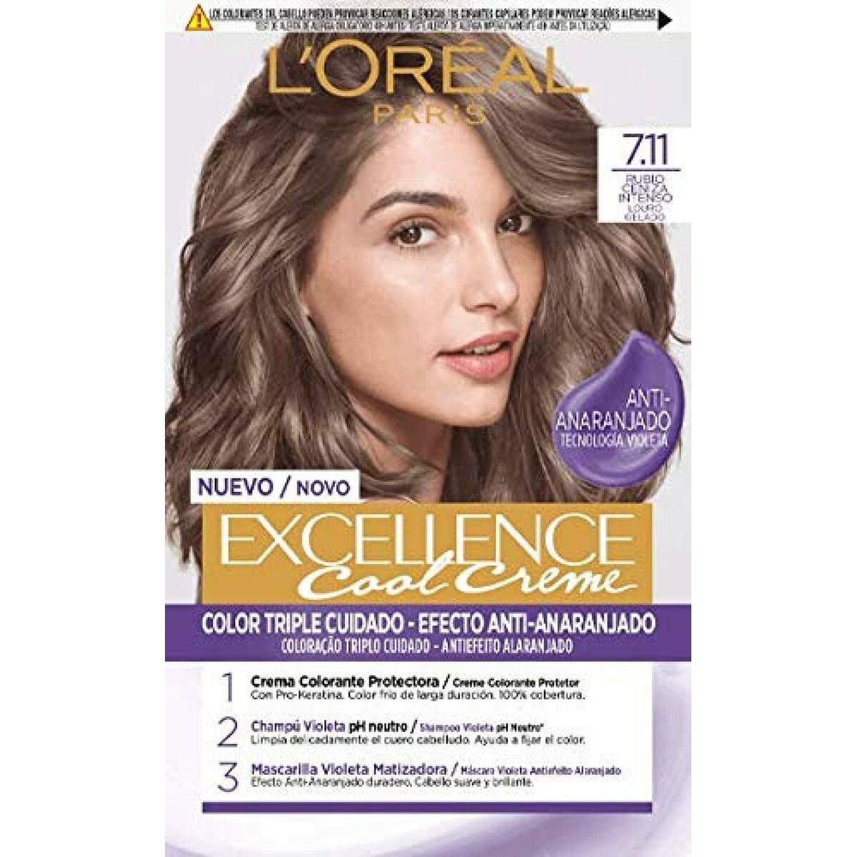 Dauerhafte Creme-Coloration L'Oreal Excellence Aschblond 7,11 Intensiv