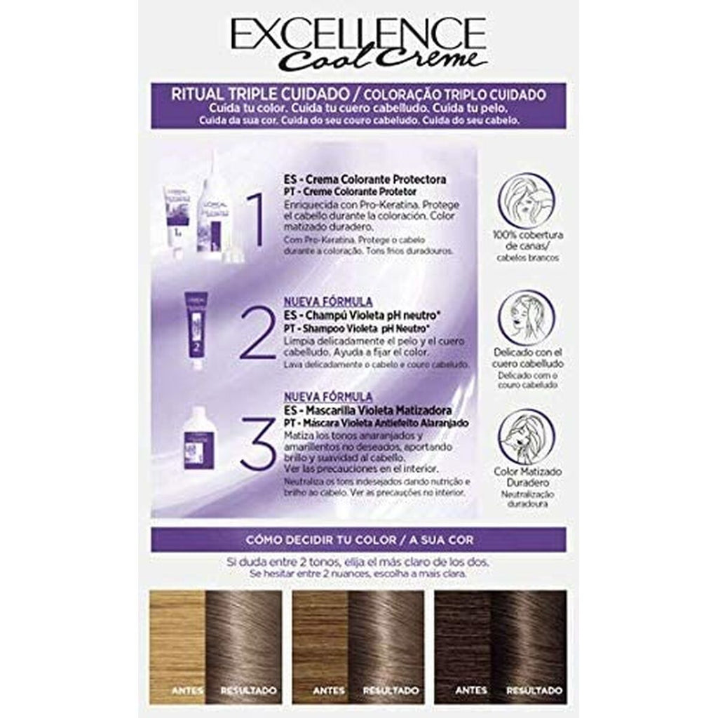 Dauerhafte Creme-Coloration L'Oreal Excellence Aschblond 7,11 Intensiv