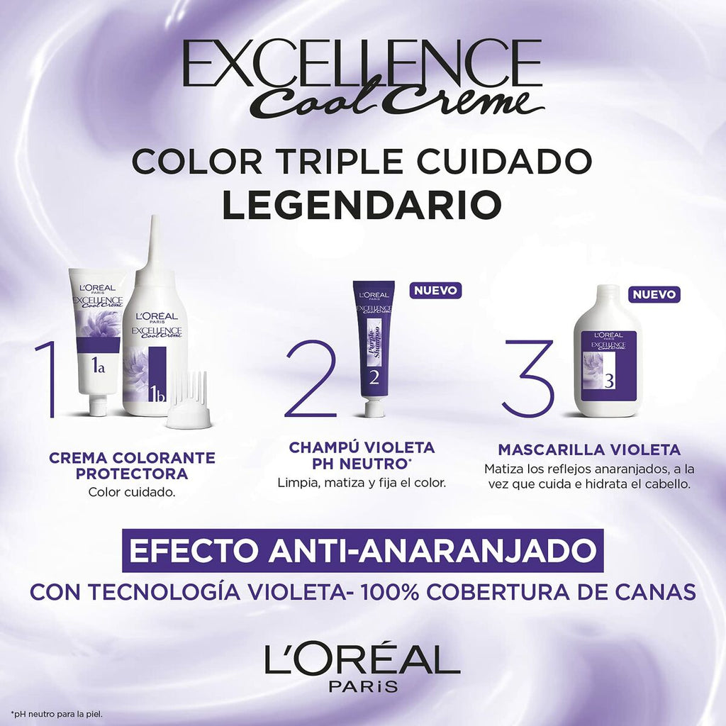 Dauerhafte Creme-Coloration L'Oreal Excellence Aschblond 7,11 Intensiv