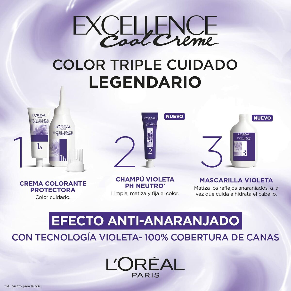 Dauerhafte Creme-Coloration L'Oreal Excellence Helles Aschblond 8,11 N