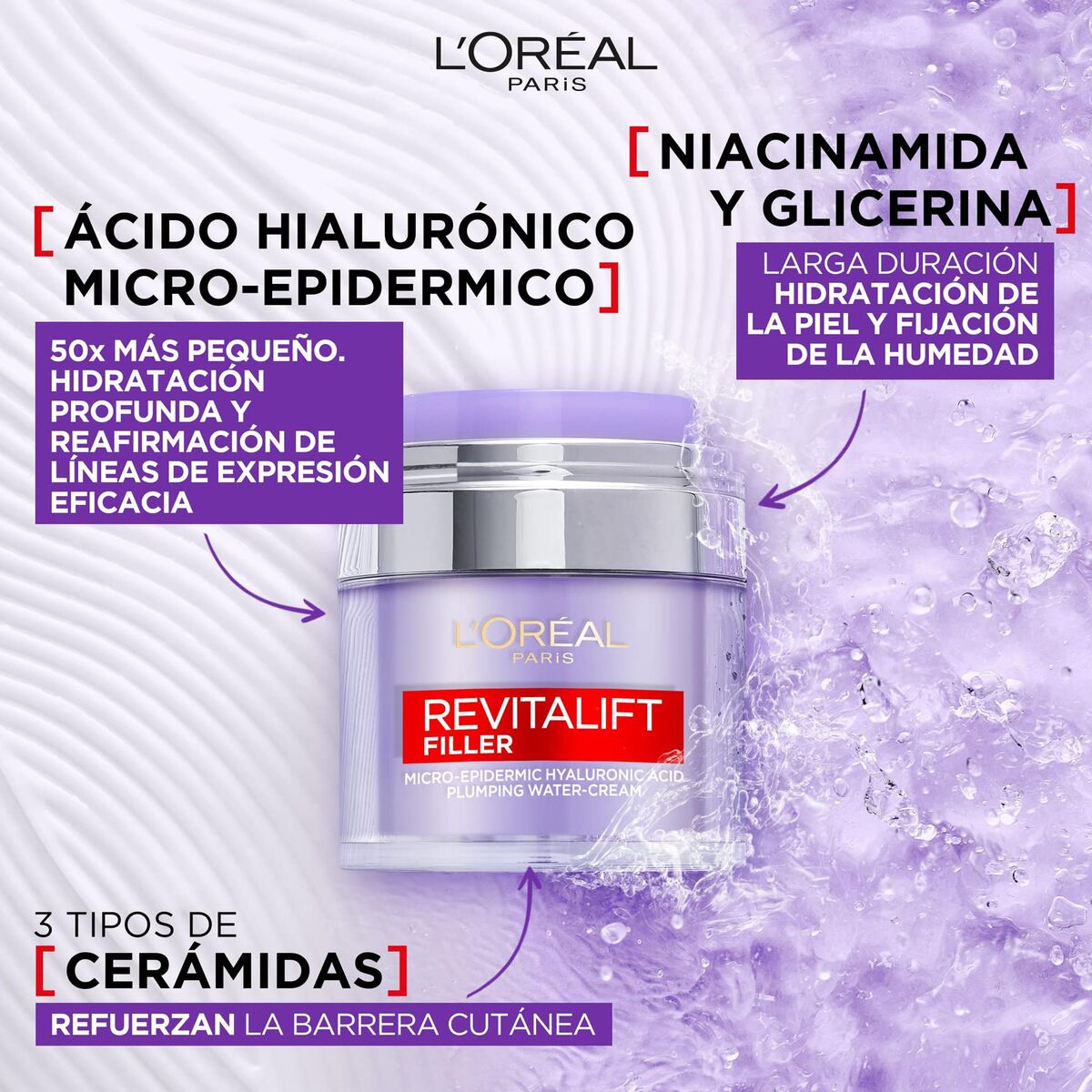 Straffende Creme L'Oreal Revitalift Filler 50 ml Gel