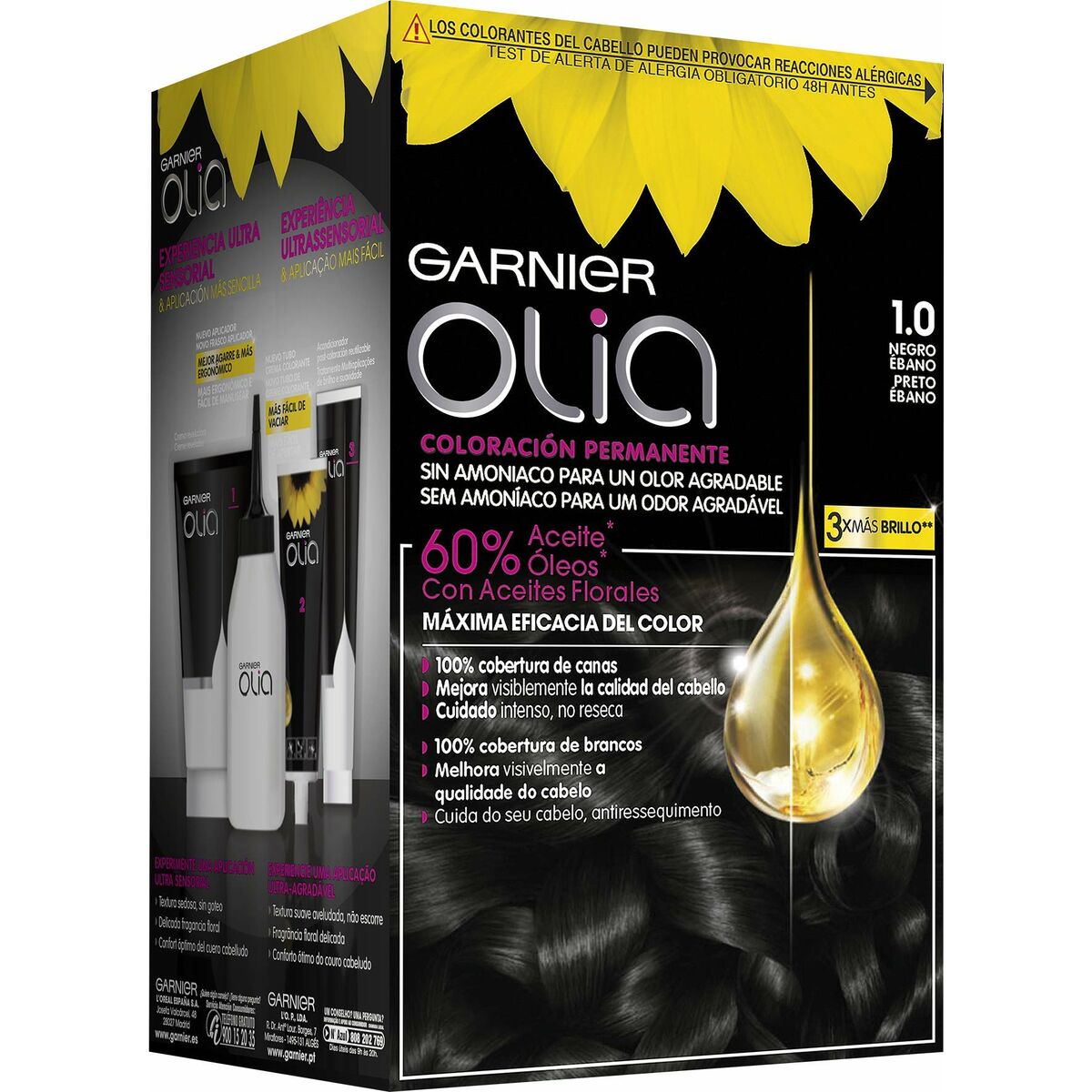 Amoniakfreie Färbung Garnier Olia Ebenholzschwarz Nº 1.0-negro Nº 1,0 Negro Ebano (1 Stück)