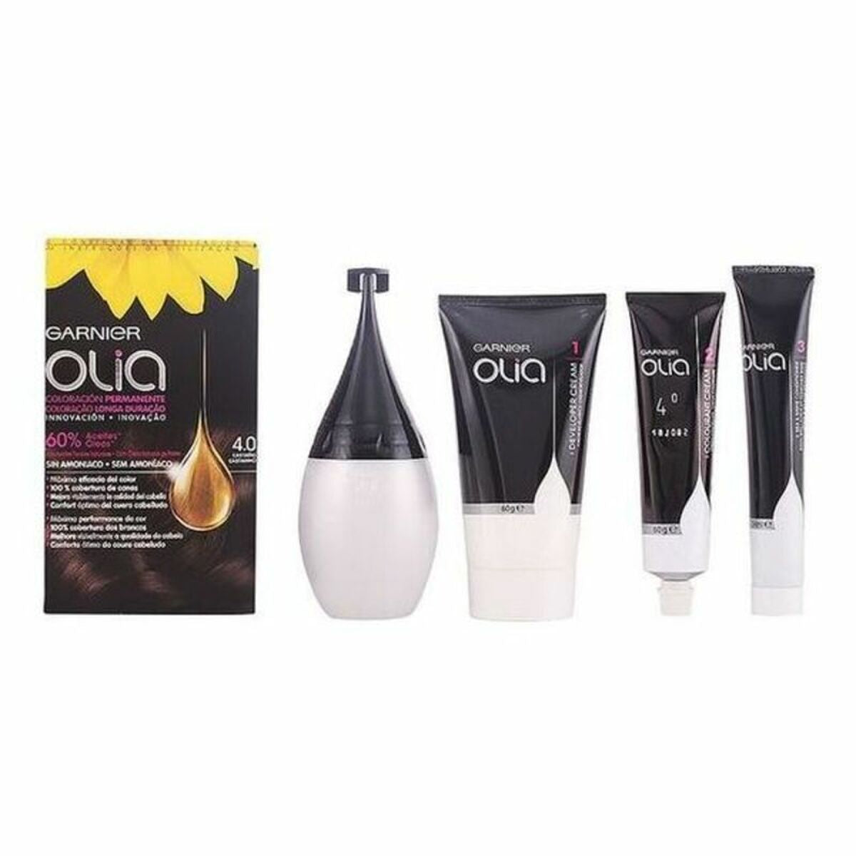 Amoniakfreie Färbung Garnier Olia Nº 4.0-Castano (1 Stück)