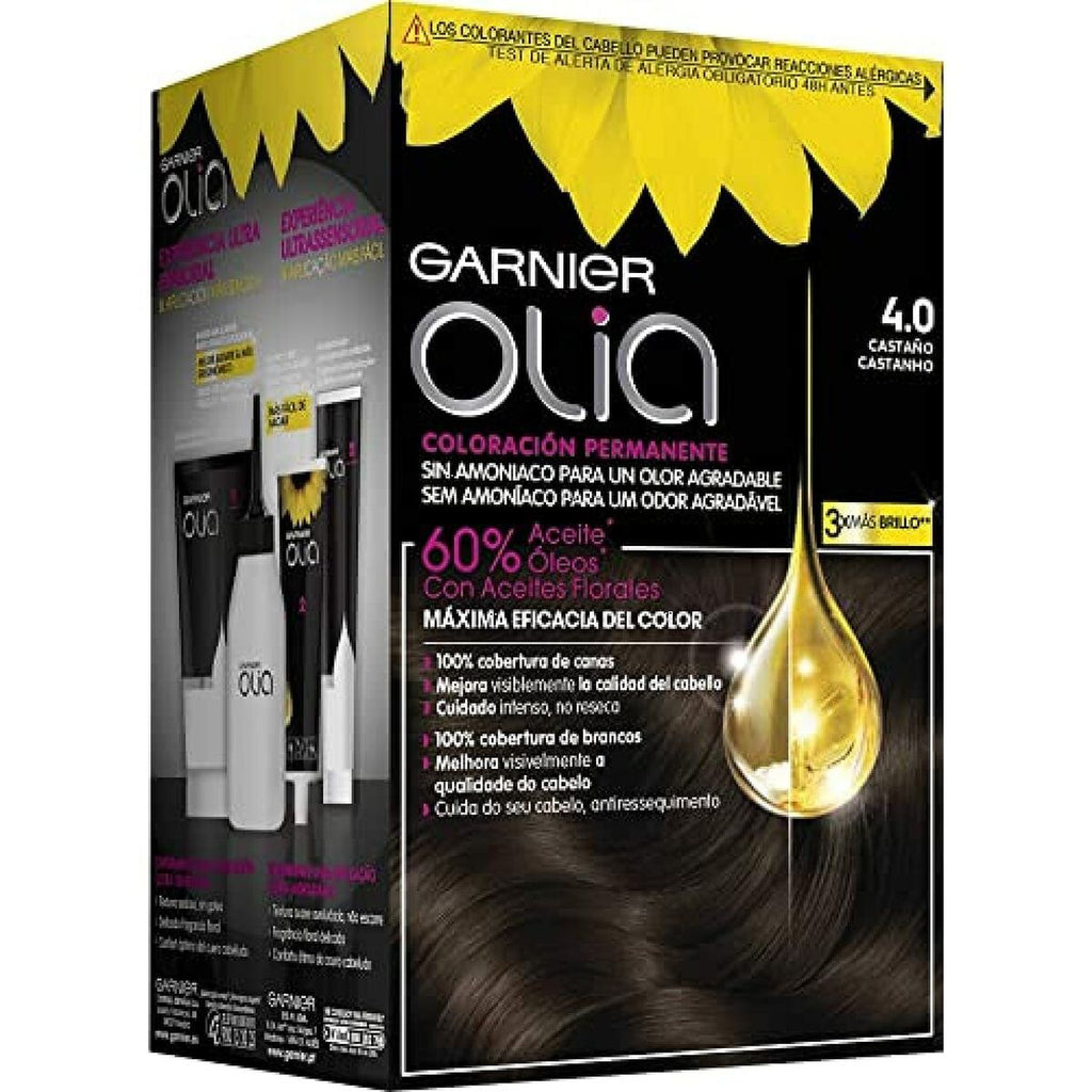 Amoniakfreie Färbung Garnier Olia Nº 4.0-Castano (1 Stück)