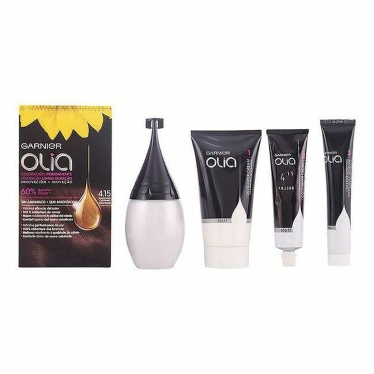 Amoniakfreie Färbung Garnier Olia Nº 4,15 Chocolate Nº 4,15 Chocolate Lote (1 Stück)