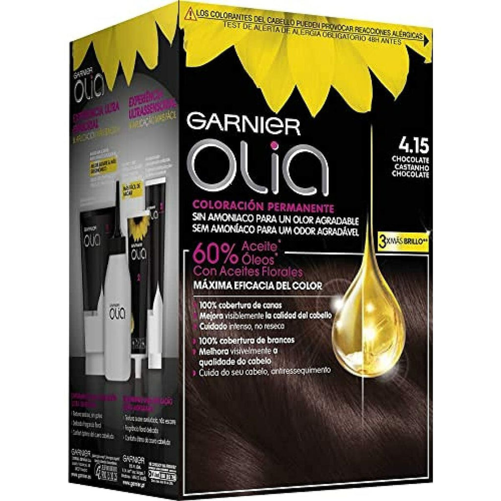 Amoniakfreie Färbung Garnier Olia Nº 4,15 Chocolate Nº 4,15 Chocolate Lote (1 Stück)