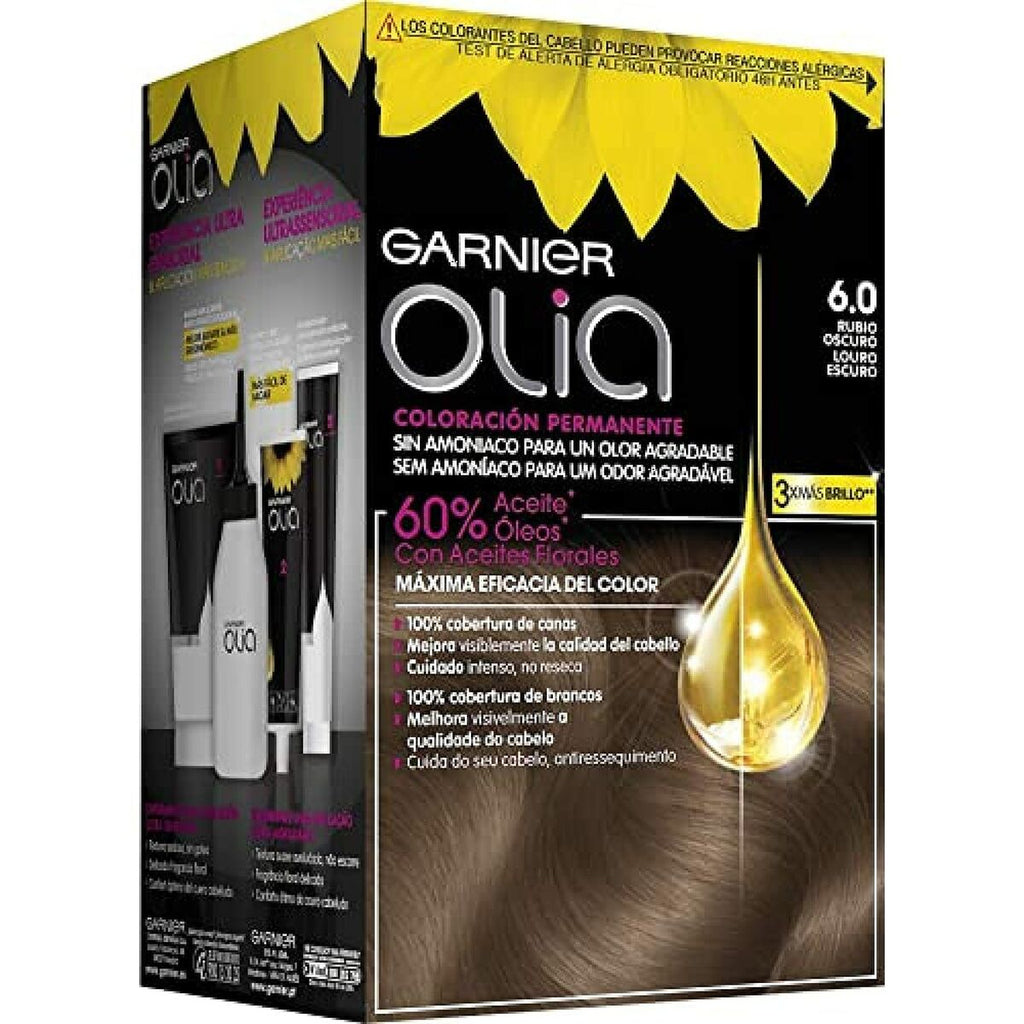 Amoniakfreie Färbung Garnier Olia Nº 6,0 Rubio Oscuro Lote Nº 6.0-Rubio Oscuro (1 Stück)