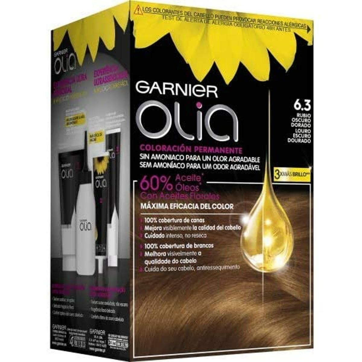 Amoniakfreie Färbung Garnier Olia Dunkles Goldblond Nº 6.3-rubio oscur