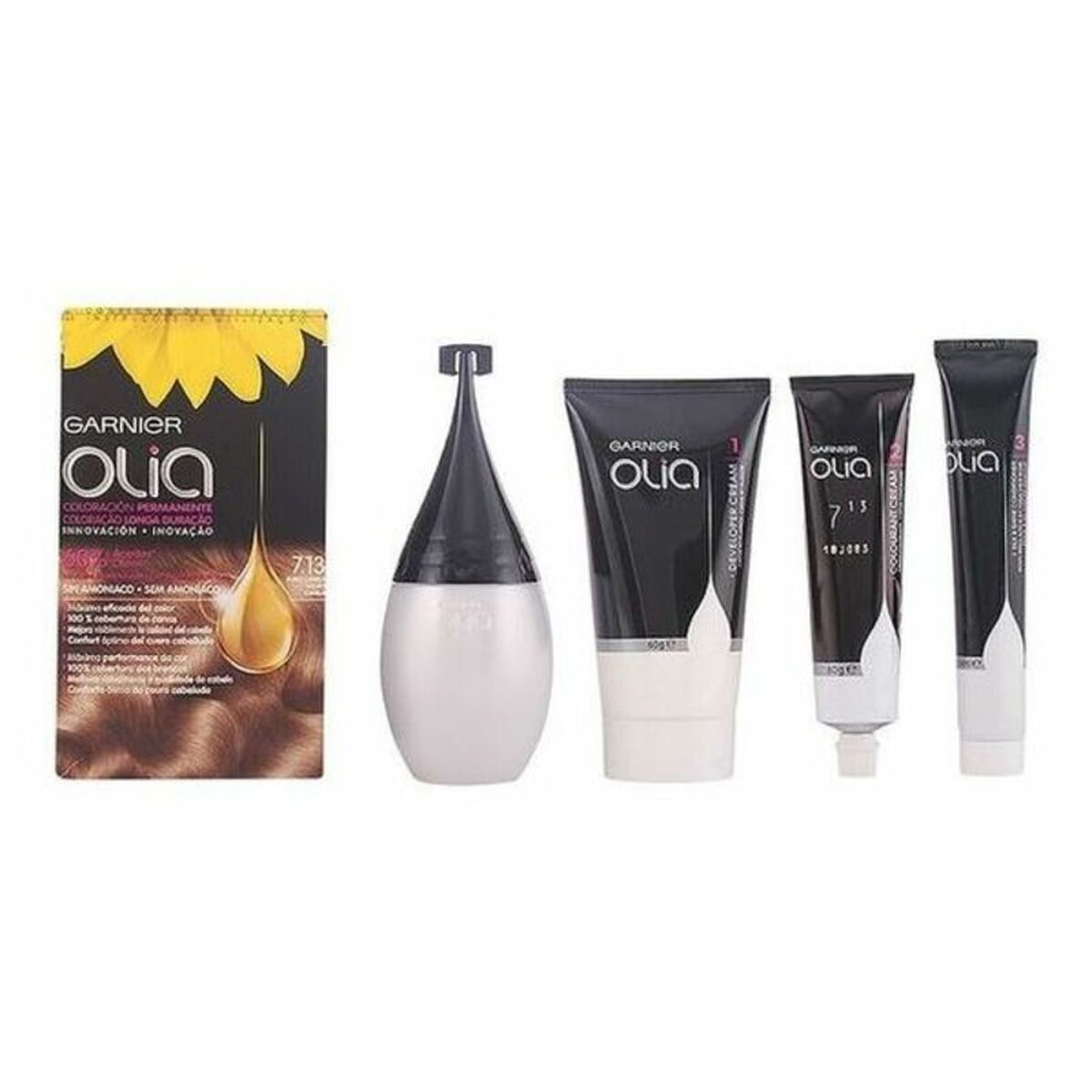 Amoniakfreie Färbung Garnier Olia Zimtblond Nº 7,13 Rubio Canela Lote