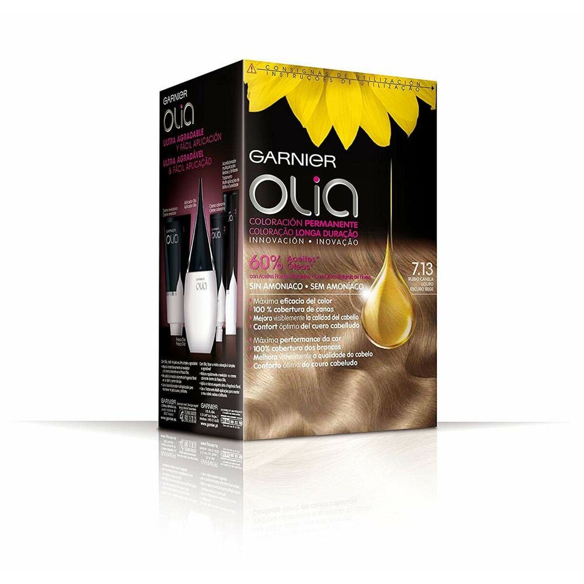 Amoniakfreie Färbung Garnier Olia Zimtblond Nº 7,13 Rubio Canela Lote