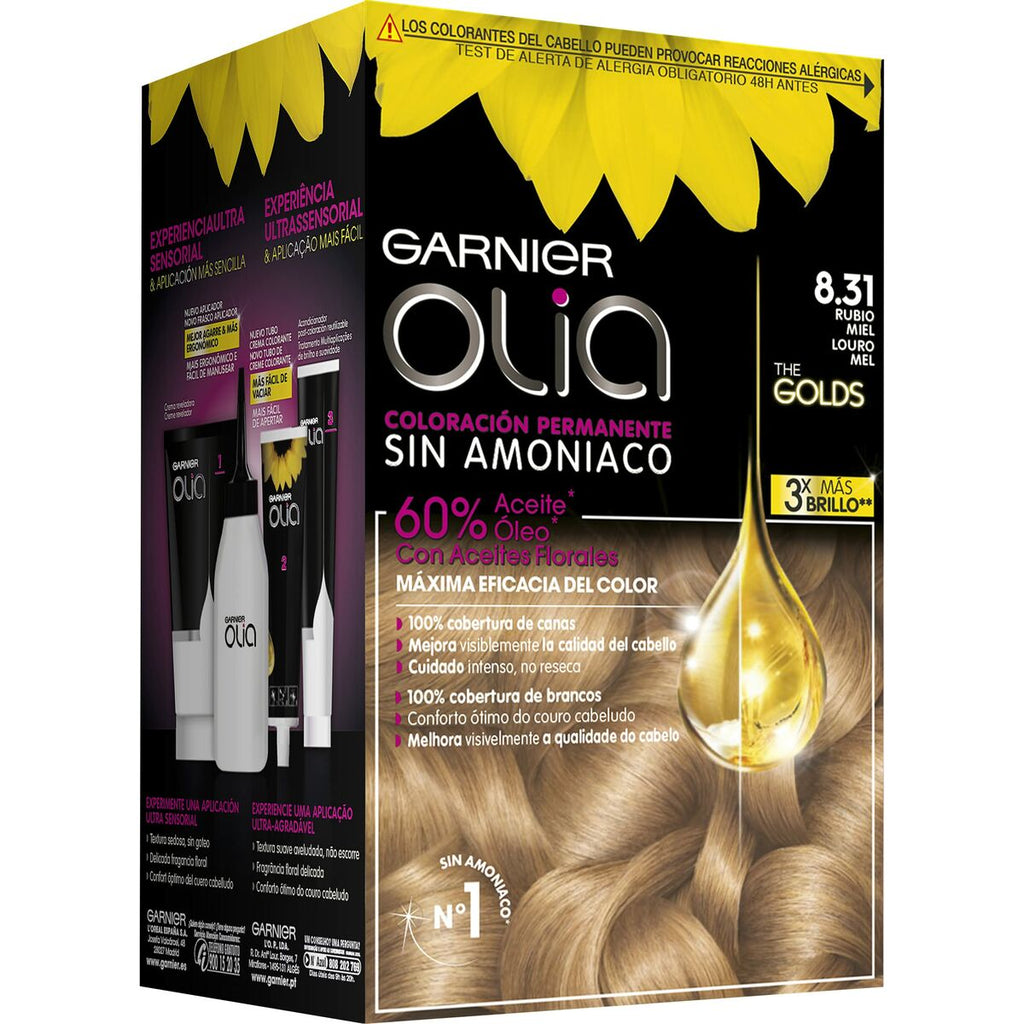 Amoniakfreie Färbung Garnier Olia Honigblond Nº 8,31 Rubio Miel Lote (