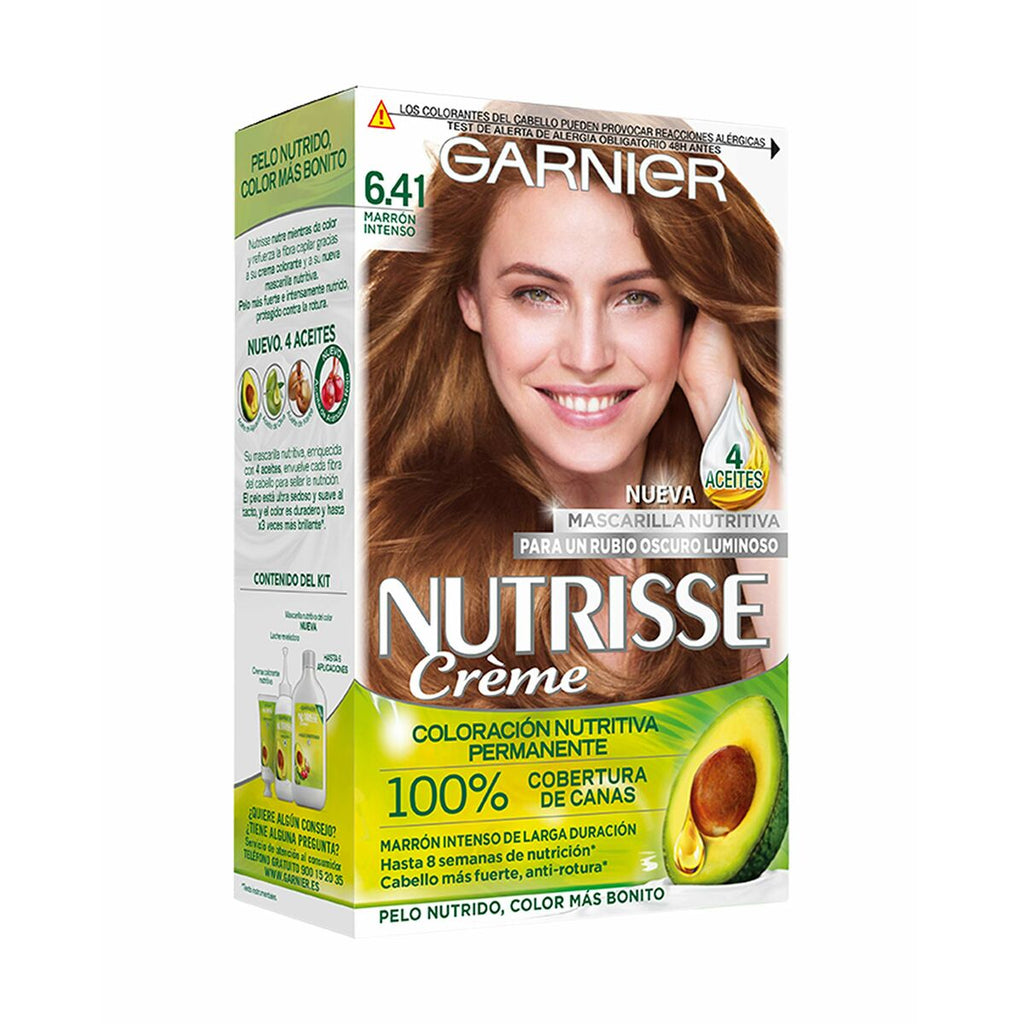 Dauerhafte Creme-Coloration Garnier Nutrisse Nº 6,41-Sweet Amber (3 St