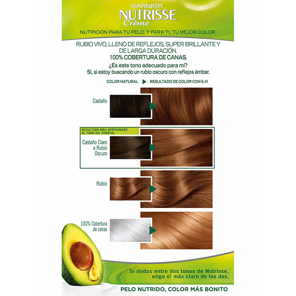Dauerhafte Creme-Coloration Garnier Nutrisse Nº 6,41-Sweet Amber (3 St