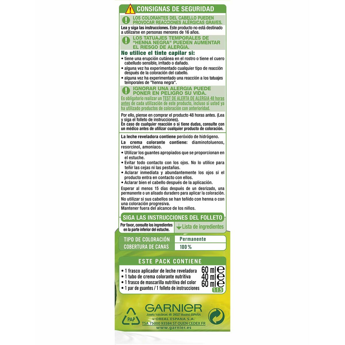 Dauerhafte Creme-Coloration Garnier Nutrisse Nº 6,41-Sweet Amber (3 St
