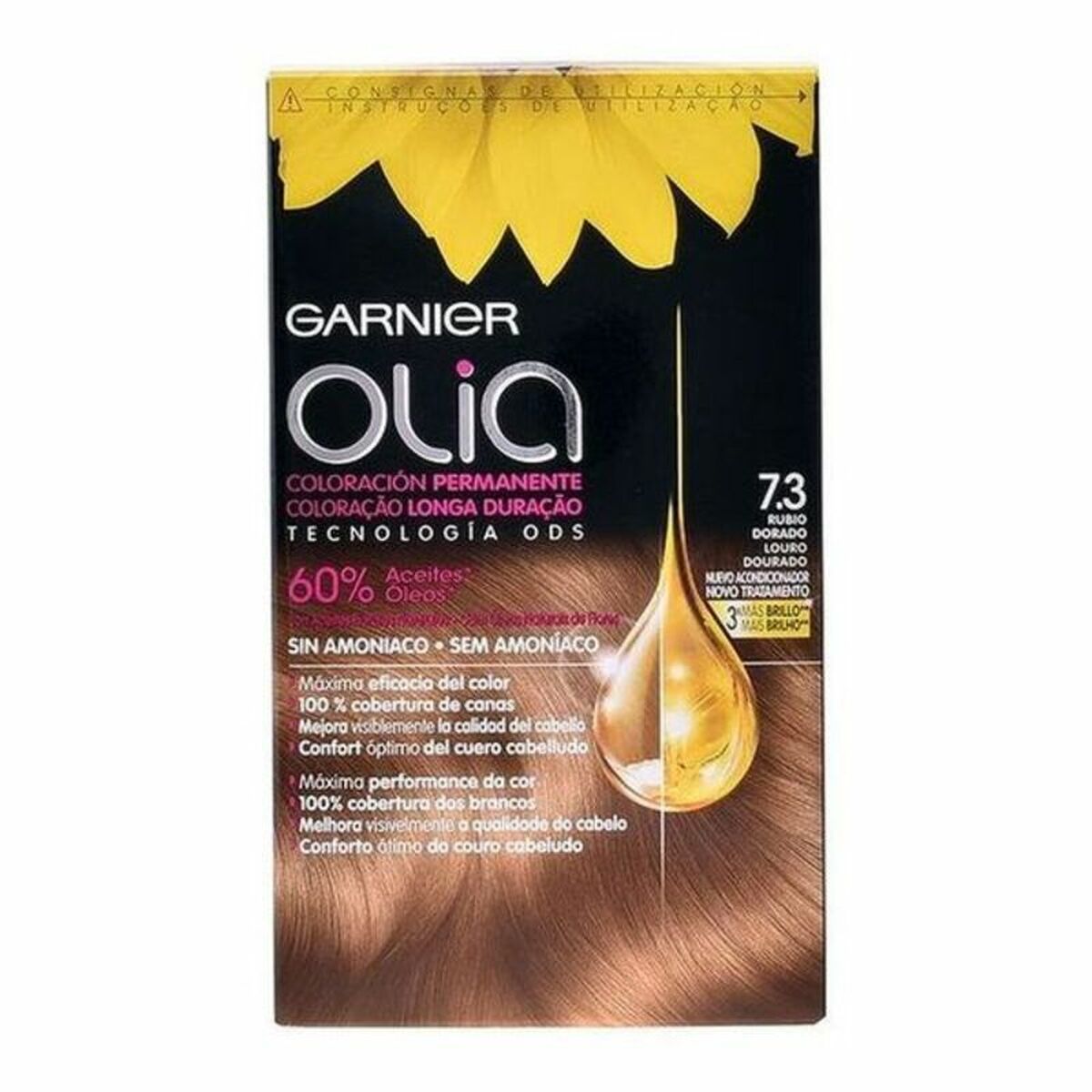 Amoniakfreie Färbung Garnier Olia Golden Dark Blonde Nº 7,3-Golden Dark Blonde Set (1 Stück)