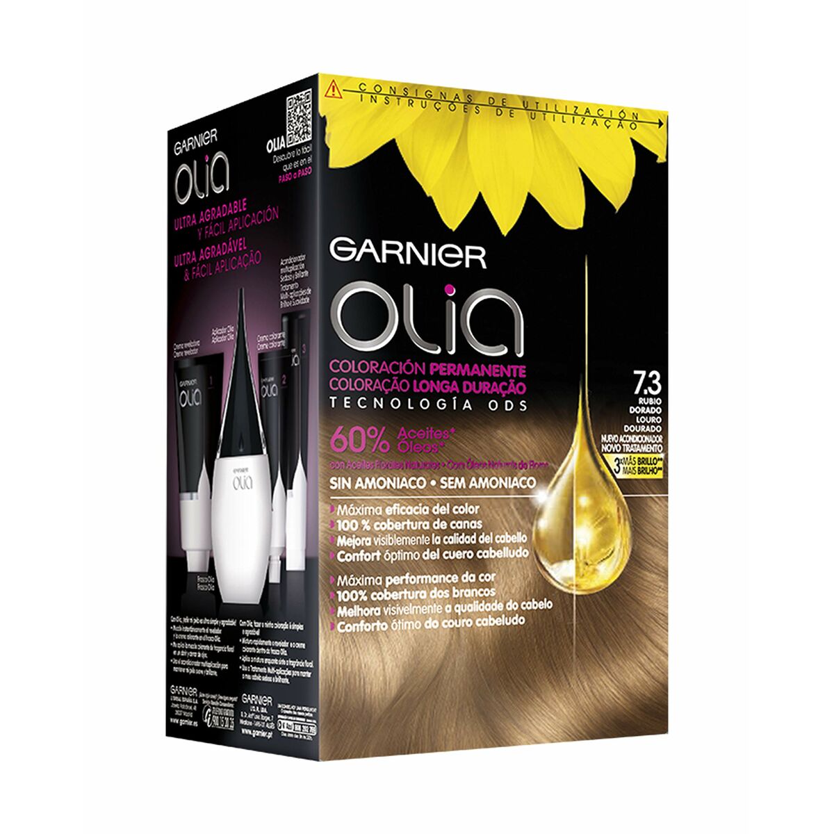 Amoniakfreie Färbung Garnier Olia Golden Dark Blonde Nº 7,3-Golden Dark Blonde Set (1 Stück)