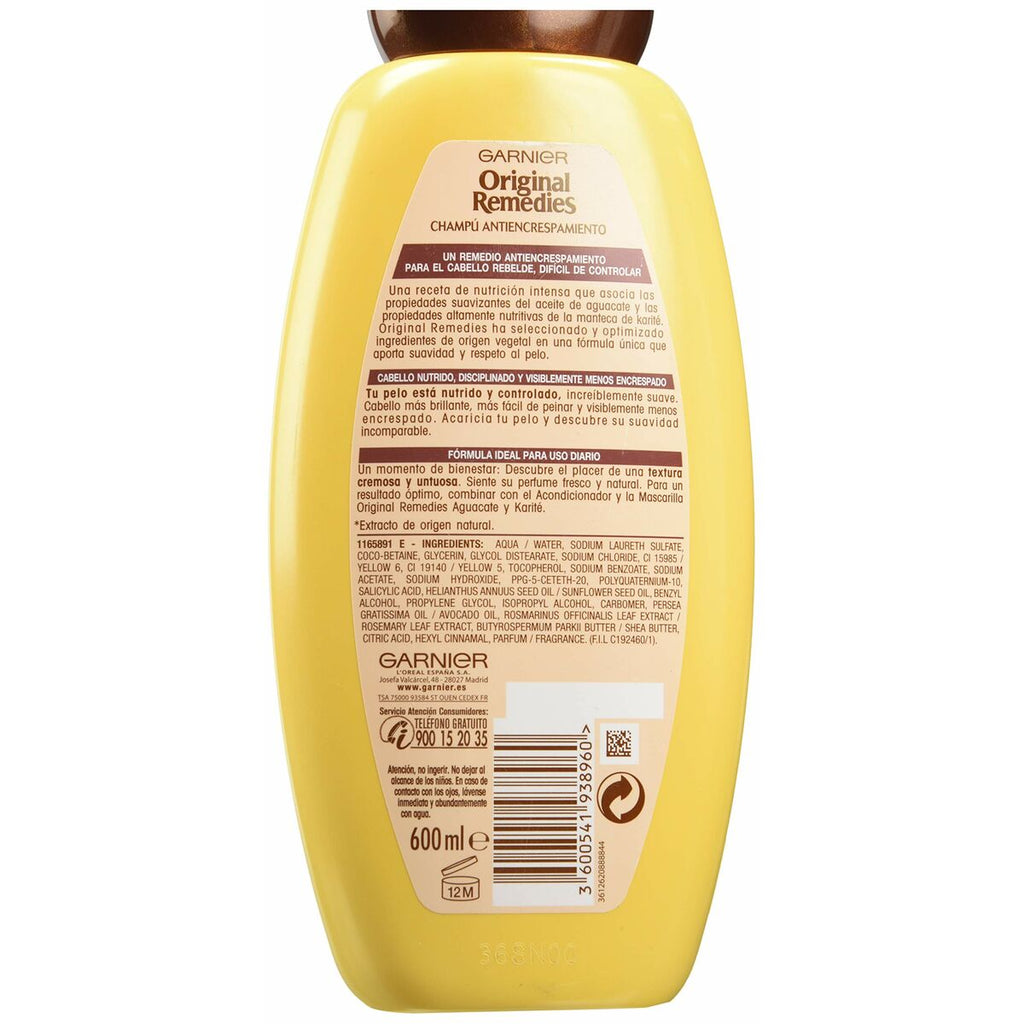 Anti-Frizz Shampoo Garnier Original Remedies 600 ml Avocado Karité
