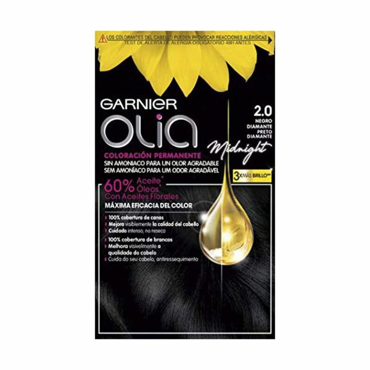 Dauerfärbung Garnier Olia Nº 2.0 Black Diamond Platinblond (1 Stück)