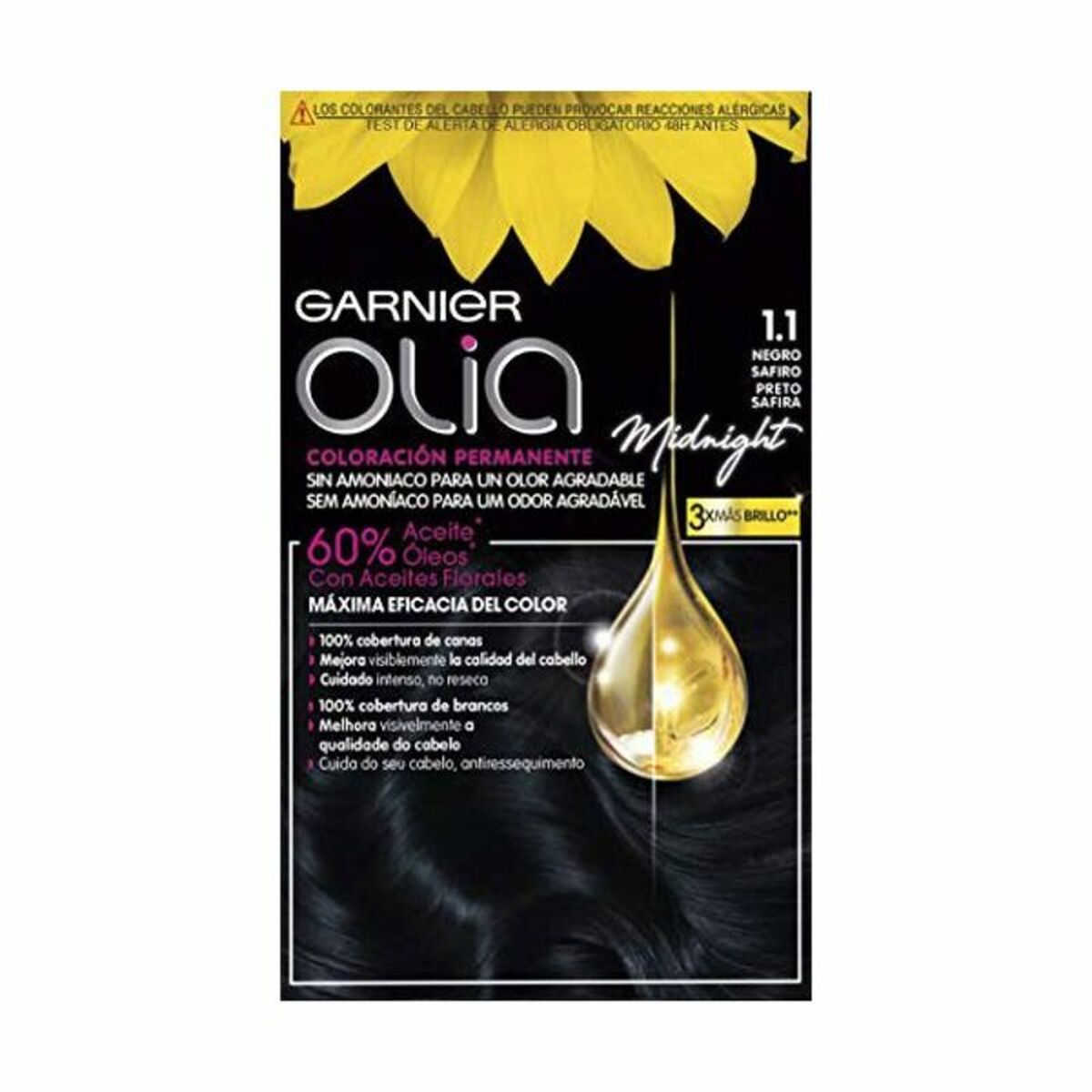 Dauerfärbung Garnier Olia Nº 1,10 Black Sapphire (1 Stück)