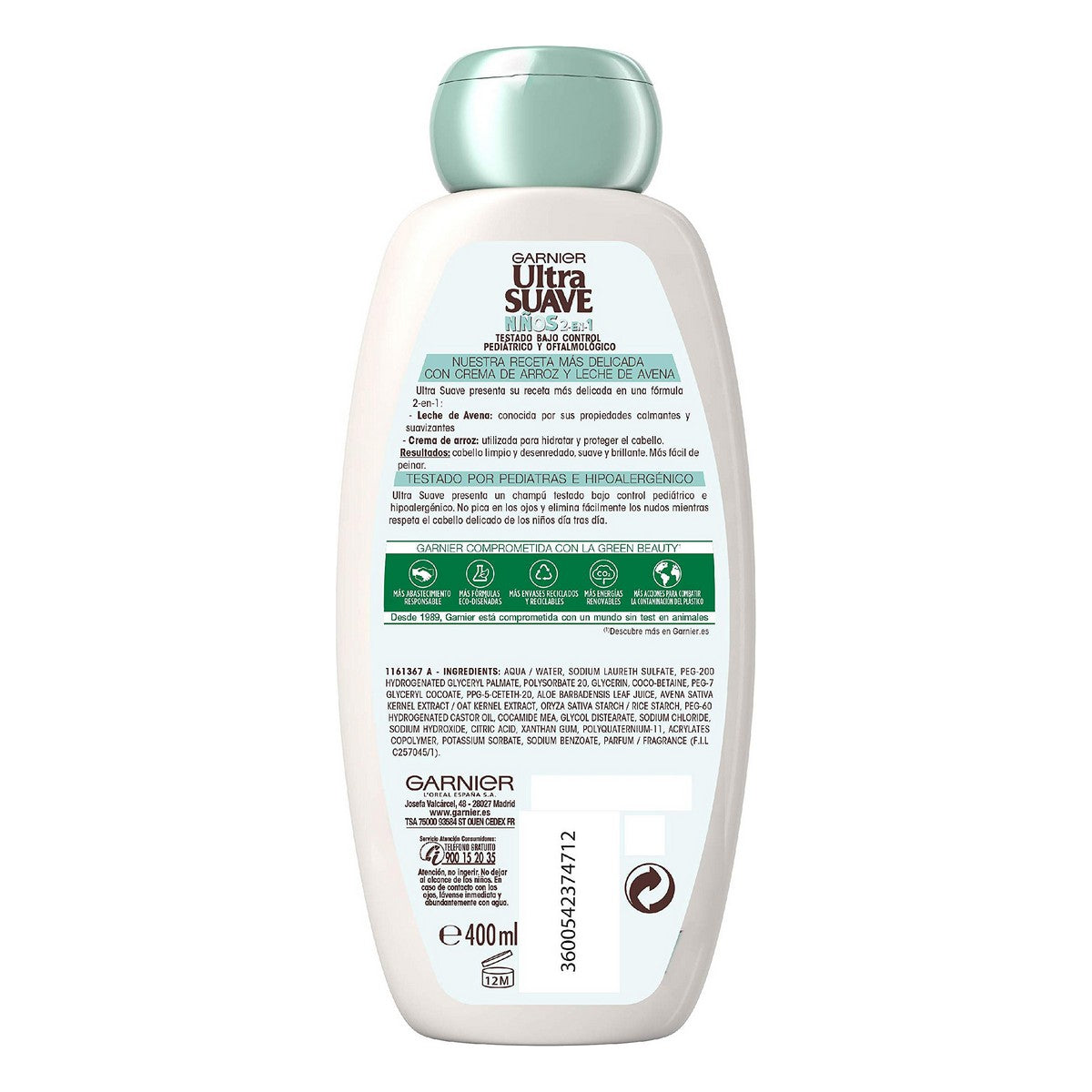 Kindershampoo Garnier Ultra Suave 400 ml Hafer Shampoo und Spülung