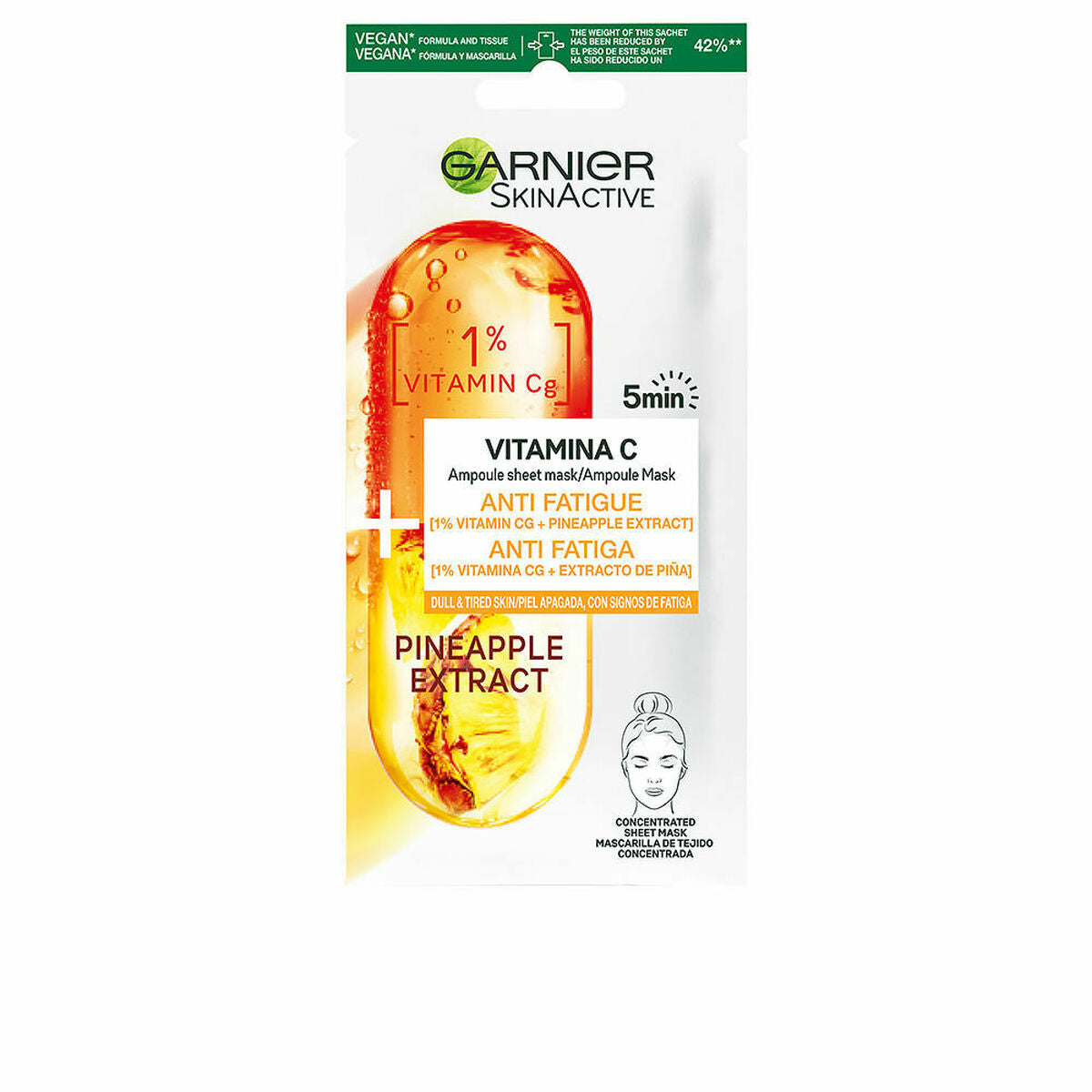 Straffende Gesichtsmaske Garnier Skinactive Vitamina C Vitamin C (1 St