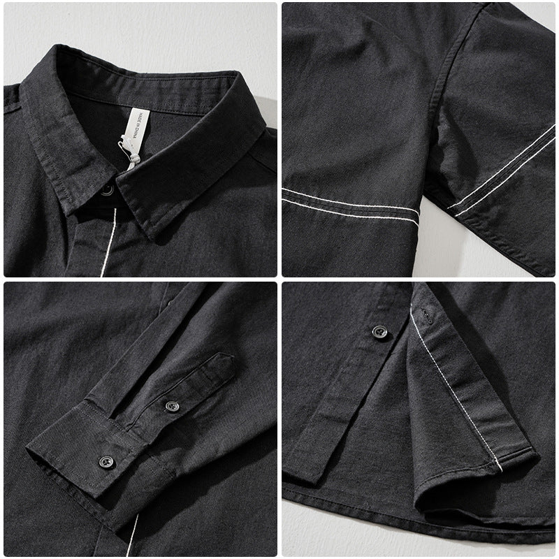 Schlank geschnittenes Langarm-Shirt aus Baumwolle – Bild 3 | LuxeStyle