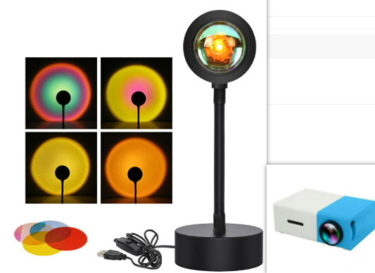 Sonnenuntergang-Projektionslampe mit 4 Lichtmodi und verstellbarem Win