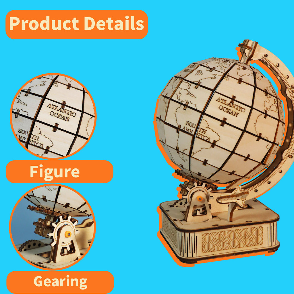 3D Holzpuzzle Globus Bausatz