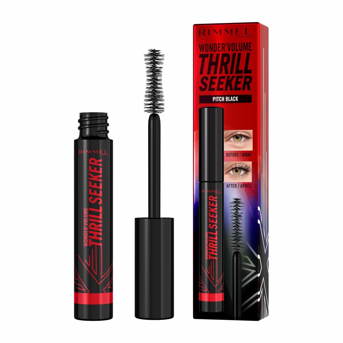 Wimperntusche Rimmel London Volume Thrill Seeker Nº 004 Pitch Black Nº