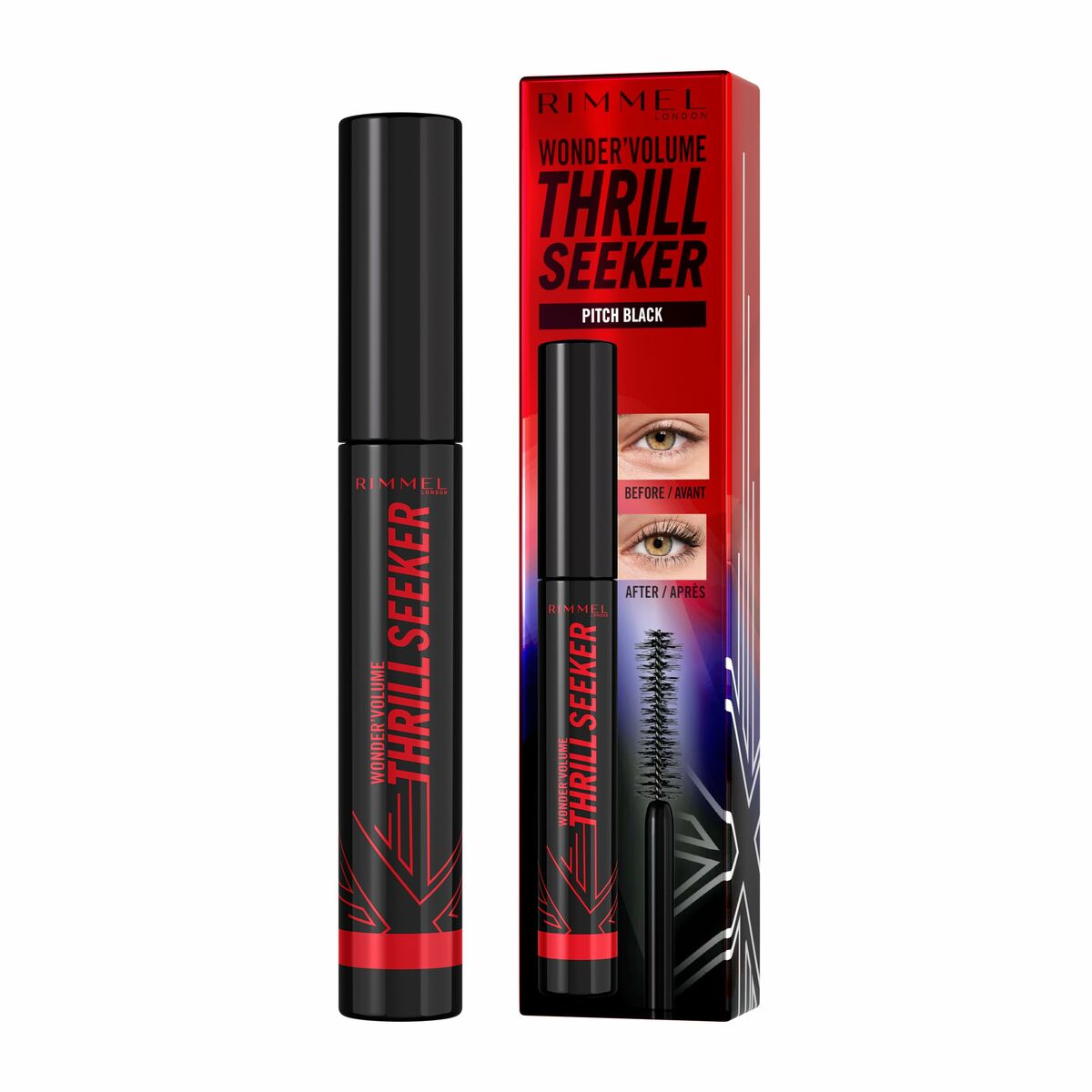 Wimperntusche Rimmel London Volume Thrill Seeker Nº 004 Pitch Black Nº