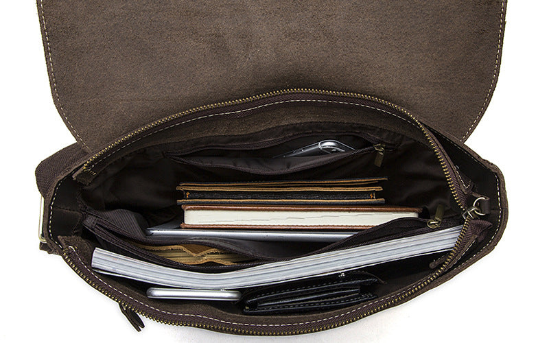 Runde Herrenrucksack aus echtem Leder – Bild 4 | LuxeStyle
