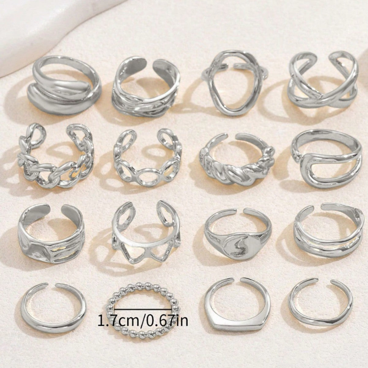 Herz-Ring-Set, verstellbar – Ansicht 4