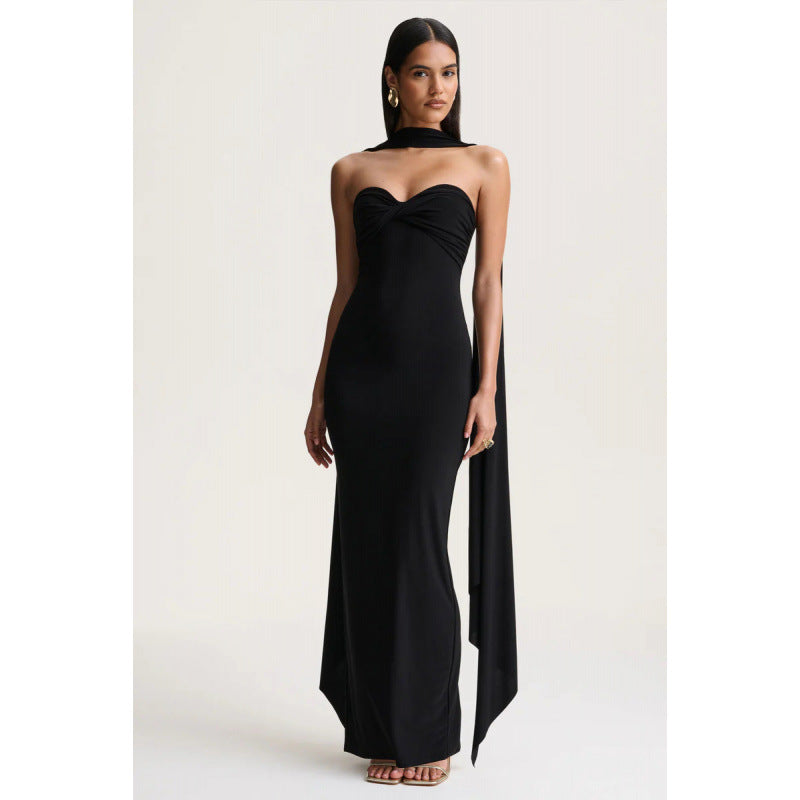 Halterneck Wickelkleid mit Twist-Detail – Bild 6 | LuxeStyle