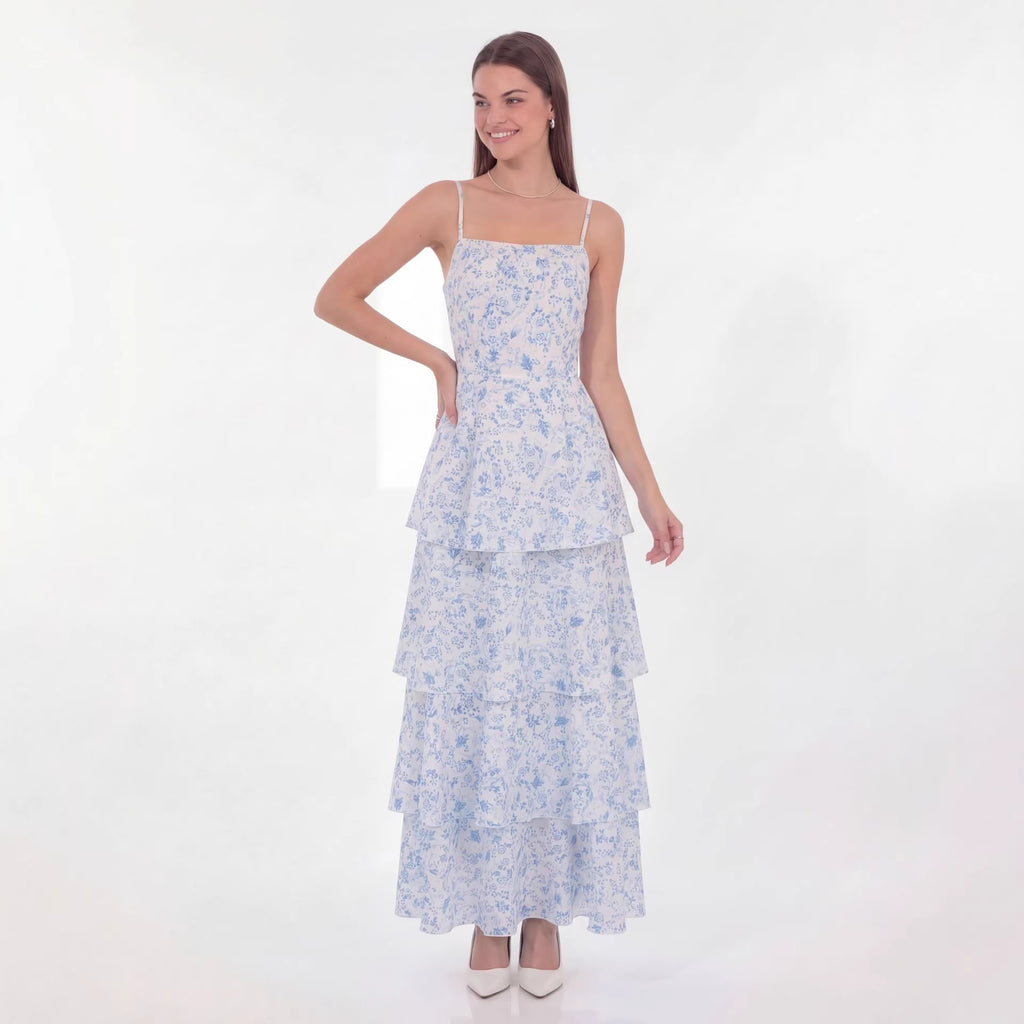 Elegantes Langkleid mit Blumenmuster
