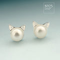 925 Sterling Silber Ohrstecker mit natürlichen Süßwasserperlen und Kat
