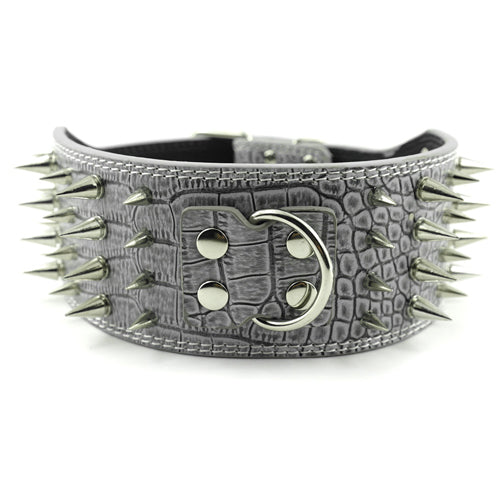 Halsband aus PU-Leder mit Kroko-Muster