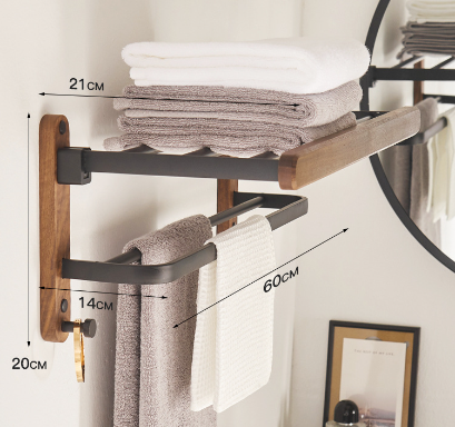 Doppellagiges Handtuchregal zur Wandmontage – Bild 4 | LuxeStyle