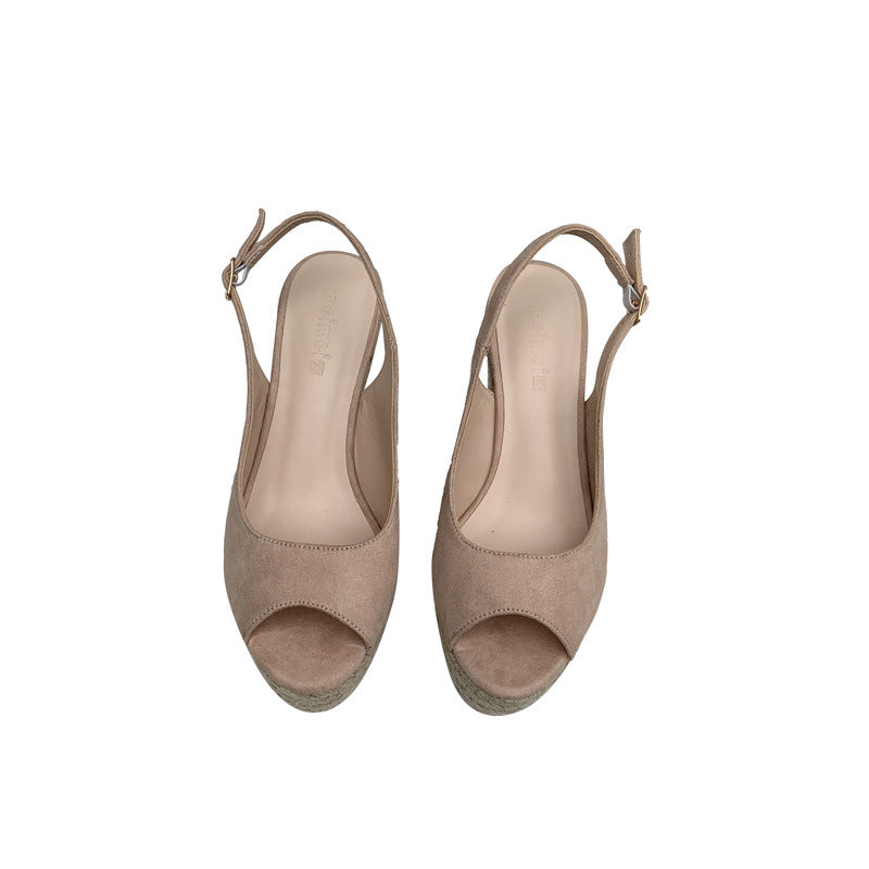 Keilabsatz-Sandalen mit Peeptoe