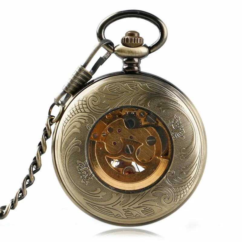 Retro Transparente Taschenuhr mit Klappdeckel – Ansicht 3