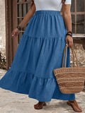 Vintage Maxi Jupe mit Hoher Taille