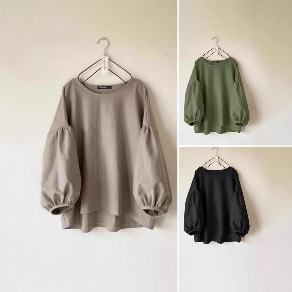 Vintage Langarmshirt mit Puffärmeln